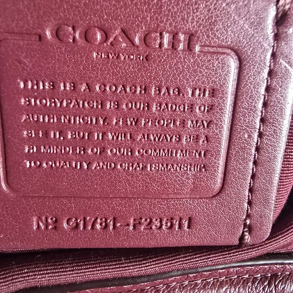 Coach Burgundy Leather Tote and Wallet Set - Picture 4 of 12